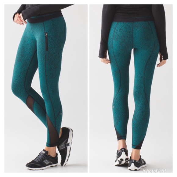 lululemon athletica Pants - Lululemon Inspire Tight Green Spray Leggings